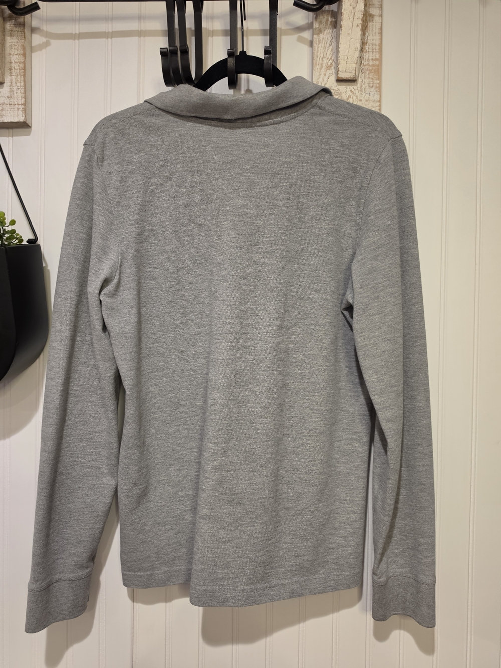 Lilly Pulitzer Gray Long Sleeve Polo with Pink Trim - Picture 5 of 5